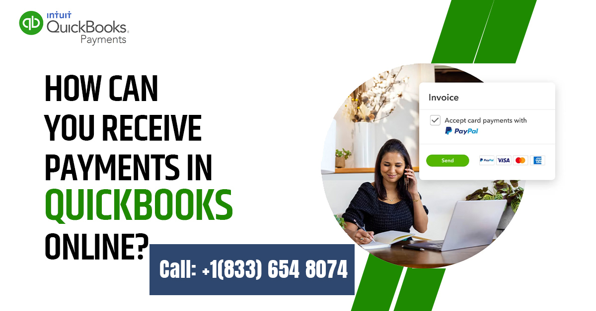 How can you receive payments in QuickBooks Online?